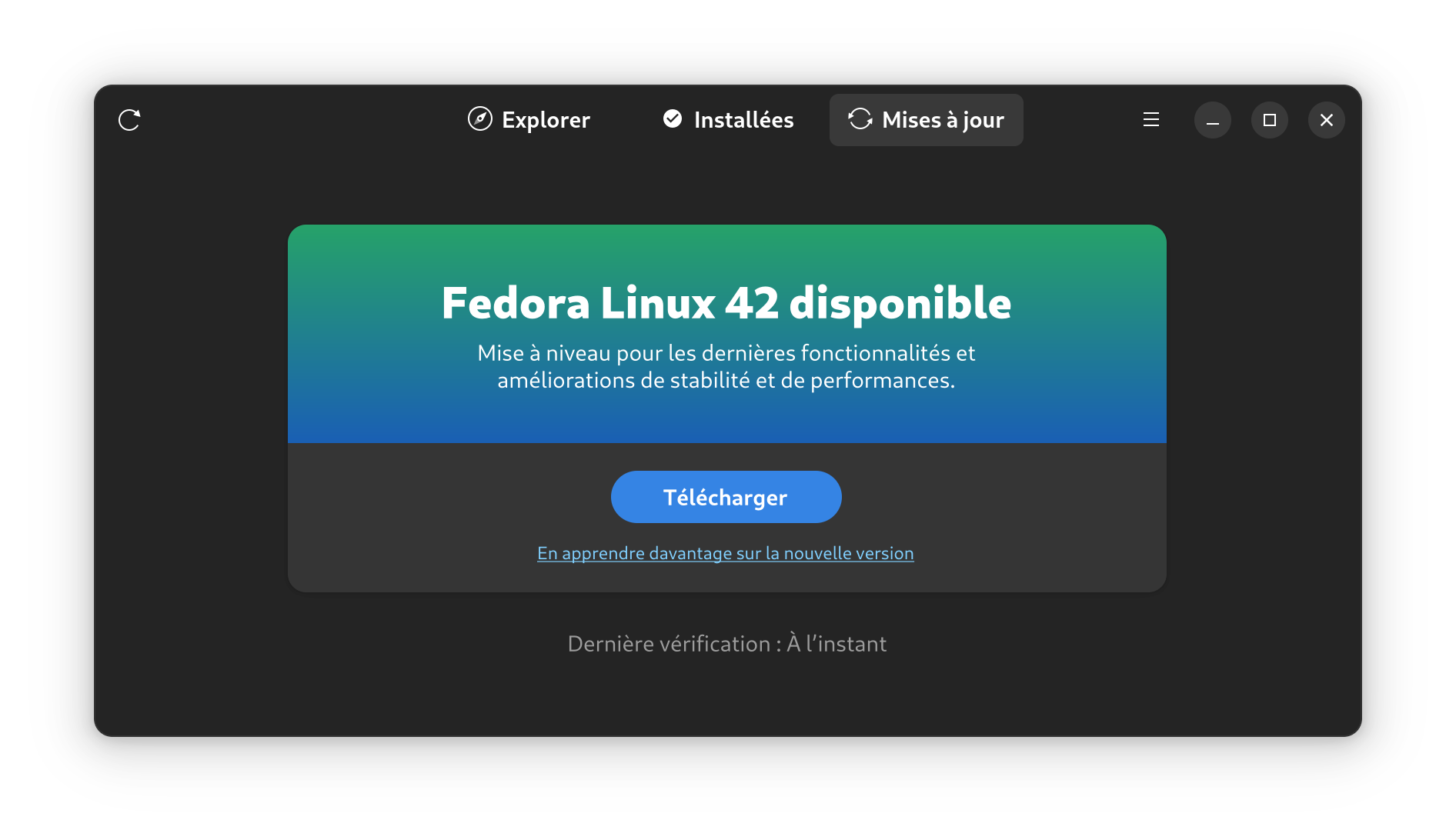 fedora 42 disponible - gnome software