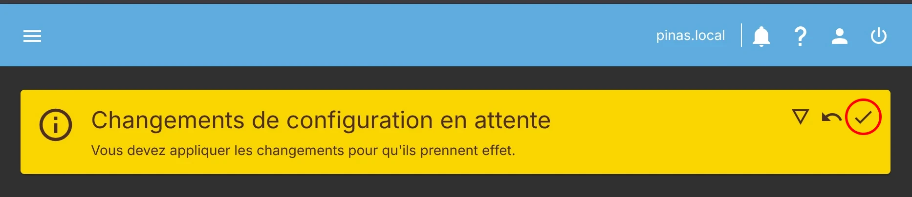openmediavault - valider changements