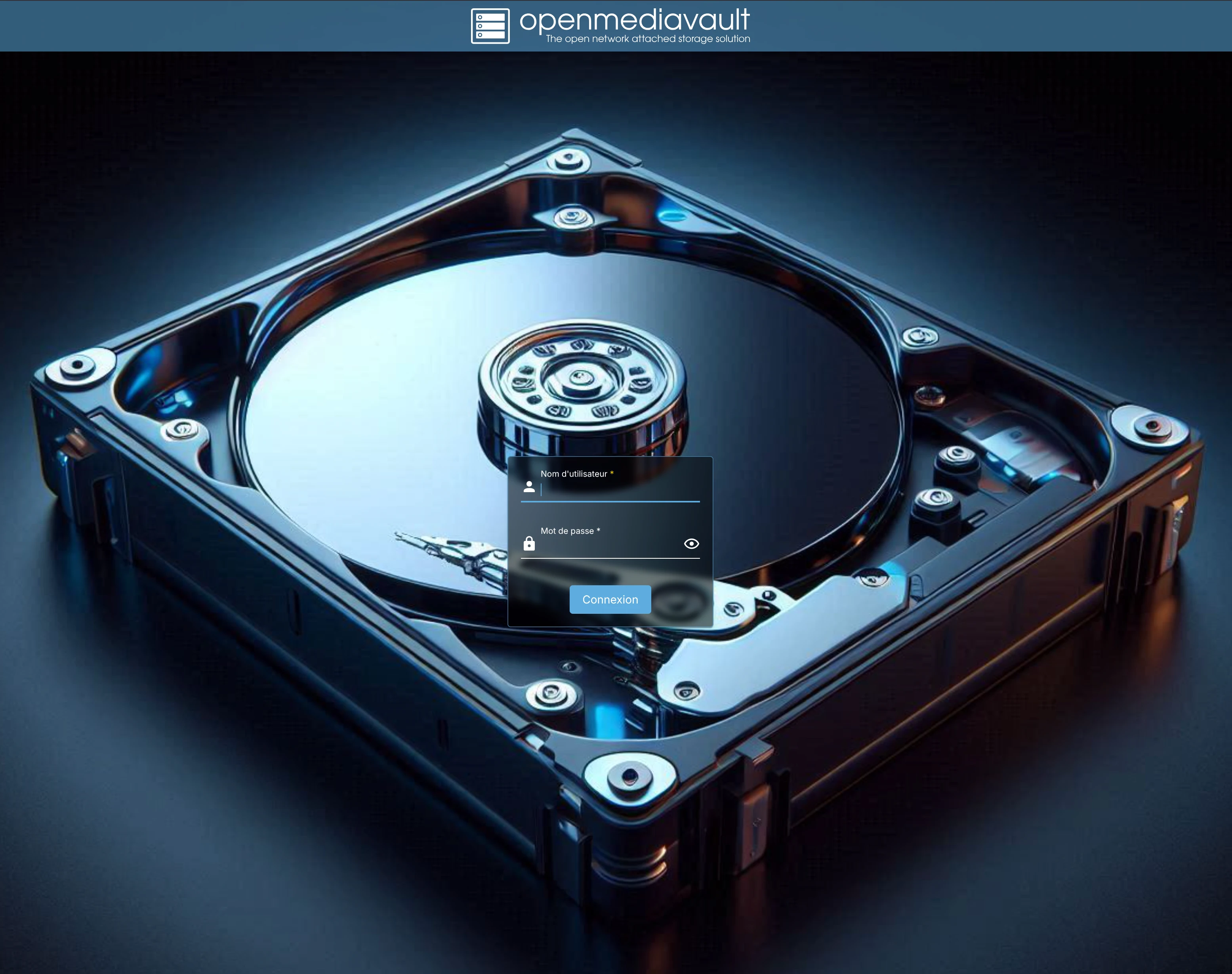 openmediavault - page connexion